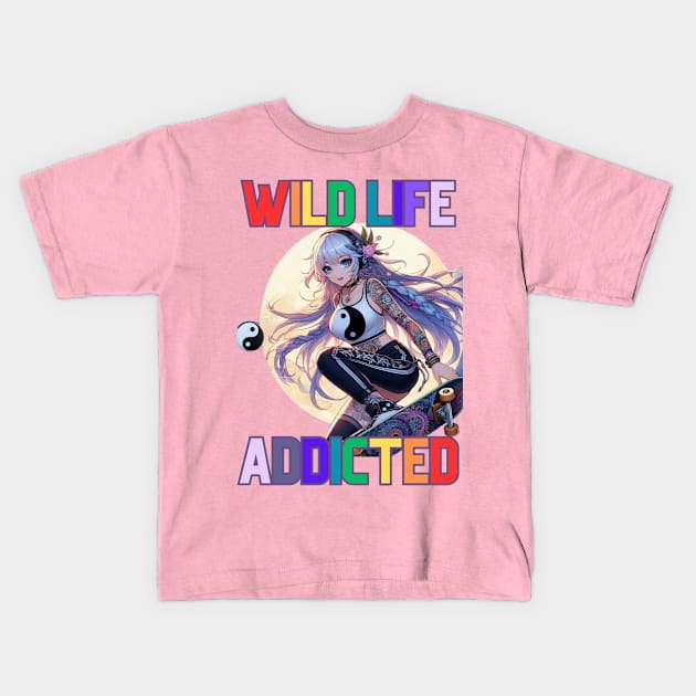 Kawaii, Anime Girl, Addicted | Catsie Cat Kids T-Shirt by Catsie Cat